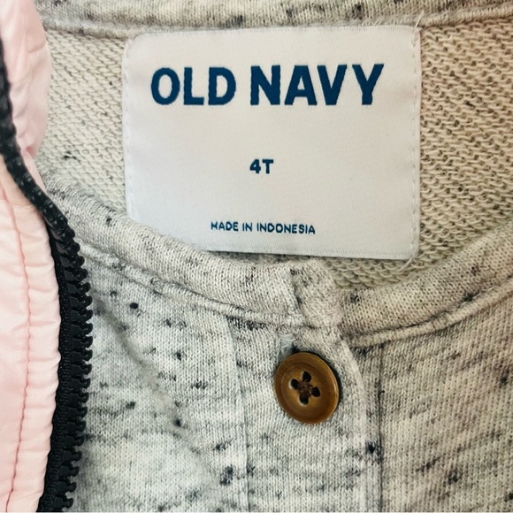 Girl Pink Quilted Vest with Gray Outfit Set size 4T Calvin Klein Old Navy winter - Picture 3 of 7